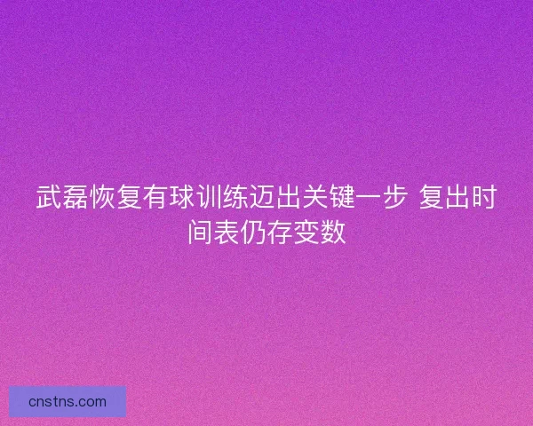 武磊恢复有球训练迈出关键一步 复出时间表仍存变数